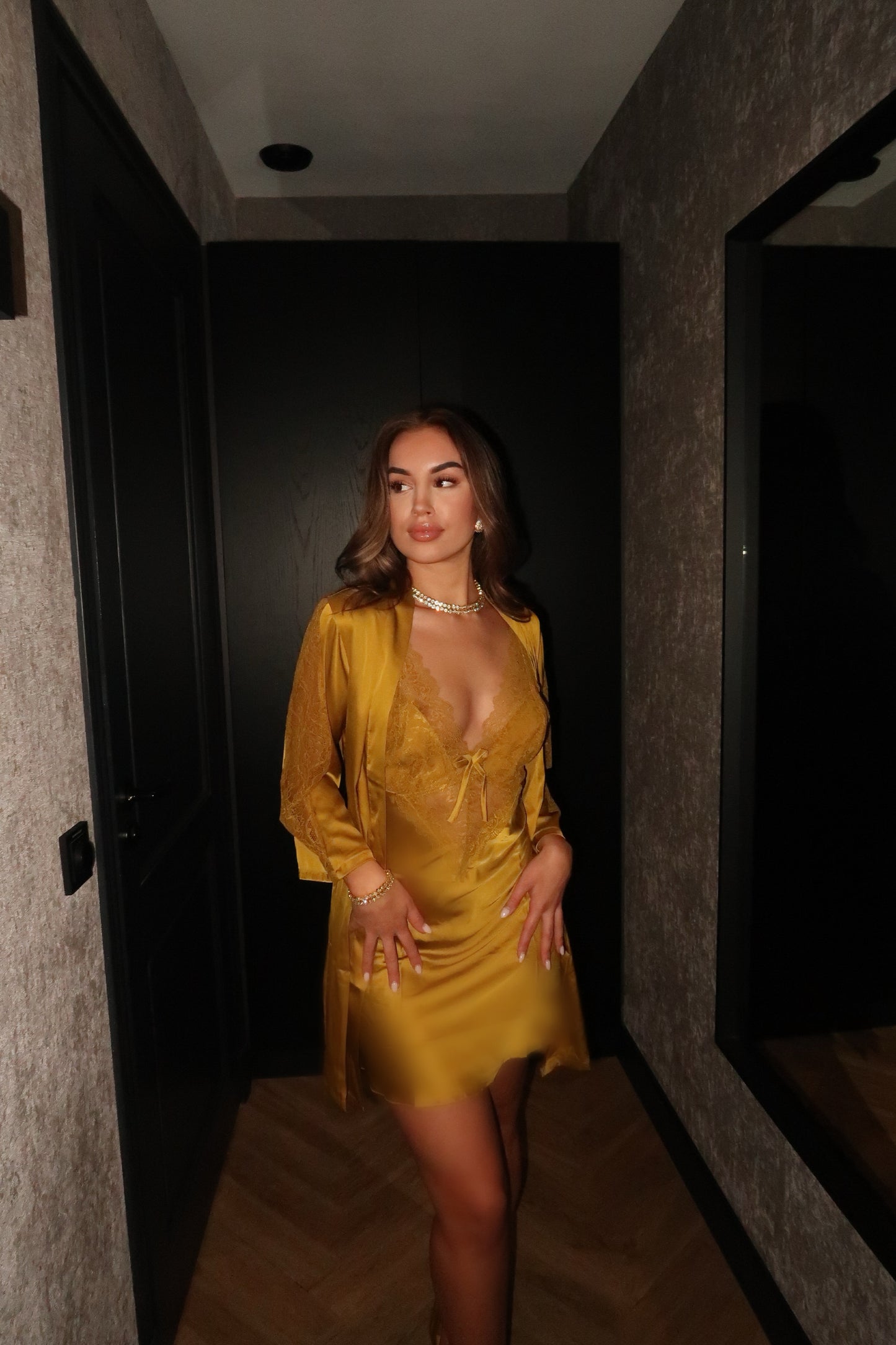 Solène Silk Lace Set